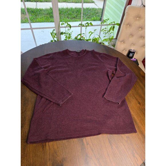 Eddie Bauer Mens Sweater L Tall Plum Purple Pullover Crewneck Long Sleeve Cotton - Picture 15 of 15